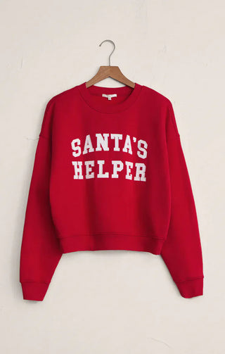 Z Supply Tops - Sweatshirt Sale Santa's Helper Holiday Sweatshirt Festive Red