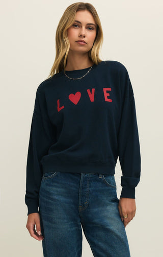 Z Supply Tops - Sweatshirt Xsm First Date Sweatshirt Eclipse