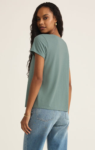 Z Supply Tops - T-Shirts Sale Anywhere Scoop Tee Sea Pine