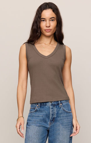 Z Supply Tops - Tank Top Ellie V Neck Tank Pebble Coast