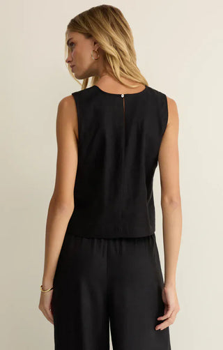 Z Supply Tops - Tank Top Sloane Linen Top Black