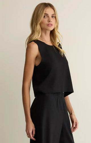 Z Supply Tops - Tank Top Sloane Linen Top Black