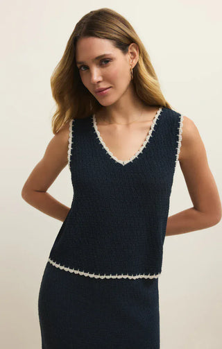 Z Supply Tops - Tank Top Xsm Yessenia Whipstitch Tank Eclipse
