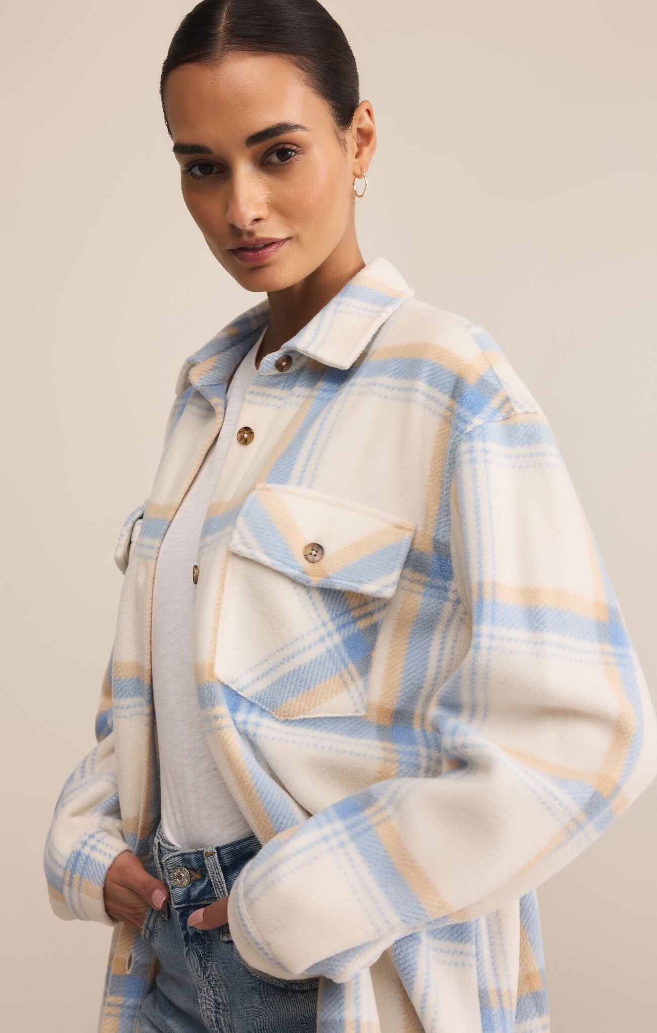 Hiker Two Toned Fleece Jacket Crystal