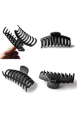 Zenana Accessories - Hair Accessories Large Matte Finish Hair Clip Black