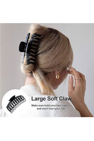 Zenana Accessories - Hair Accessories Large Matte Finish Hair Clip Black