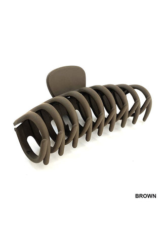 Zenana Accessories - Hair Accessories Large Matte Finish Hair Clip Brown