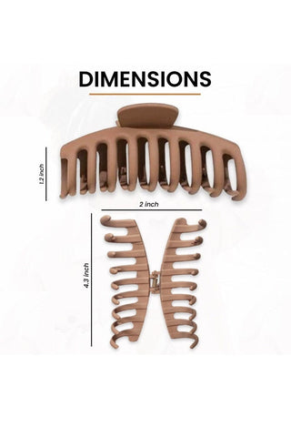 Zenana Accessories - Hair Accessories Large Matte Finish Hair Clip Brown