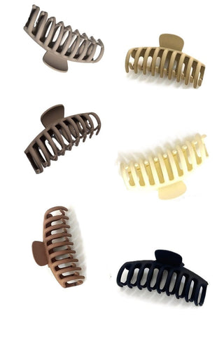 Zenana Accessories - Hair Accessories Large Matte Finish Hair Clip Brown