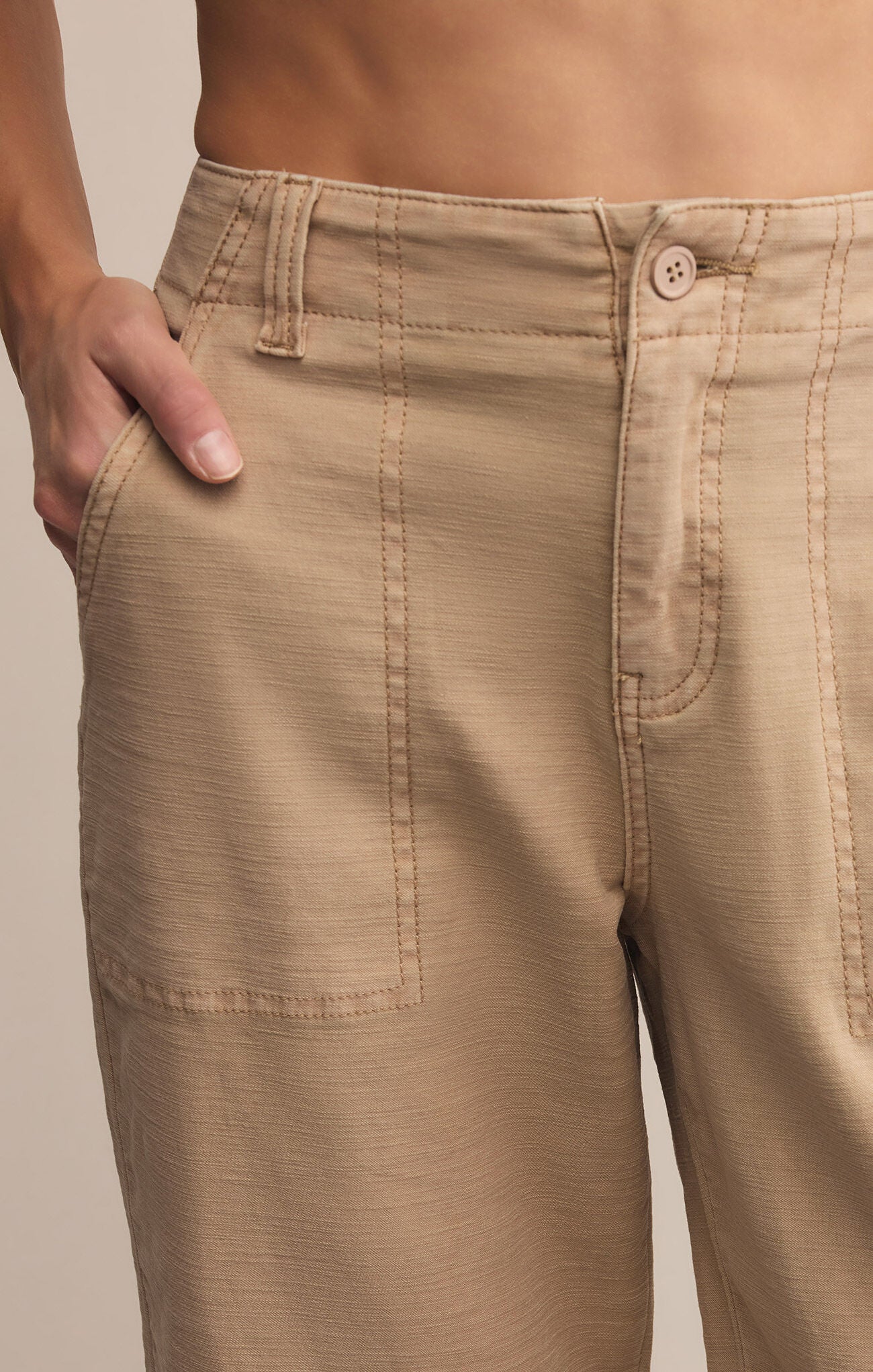 Olive Twill Pant Biscuit