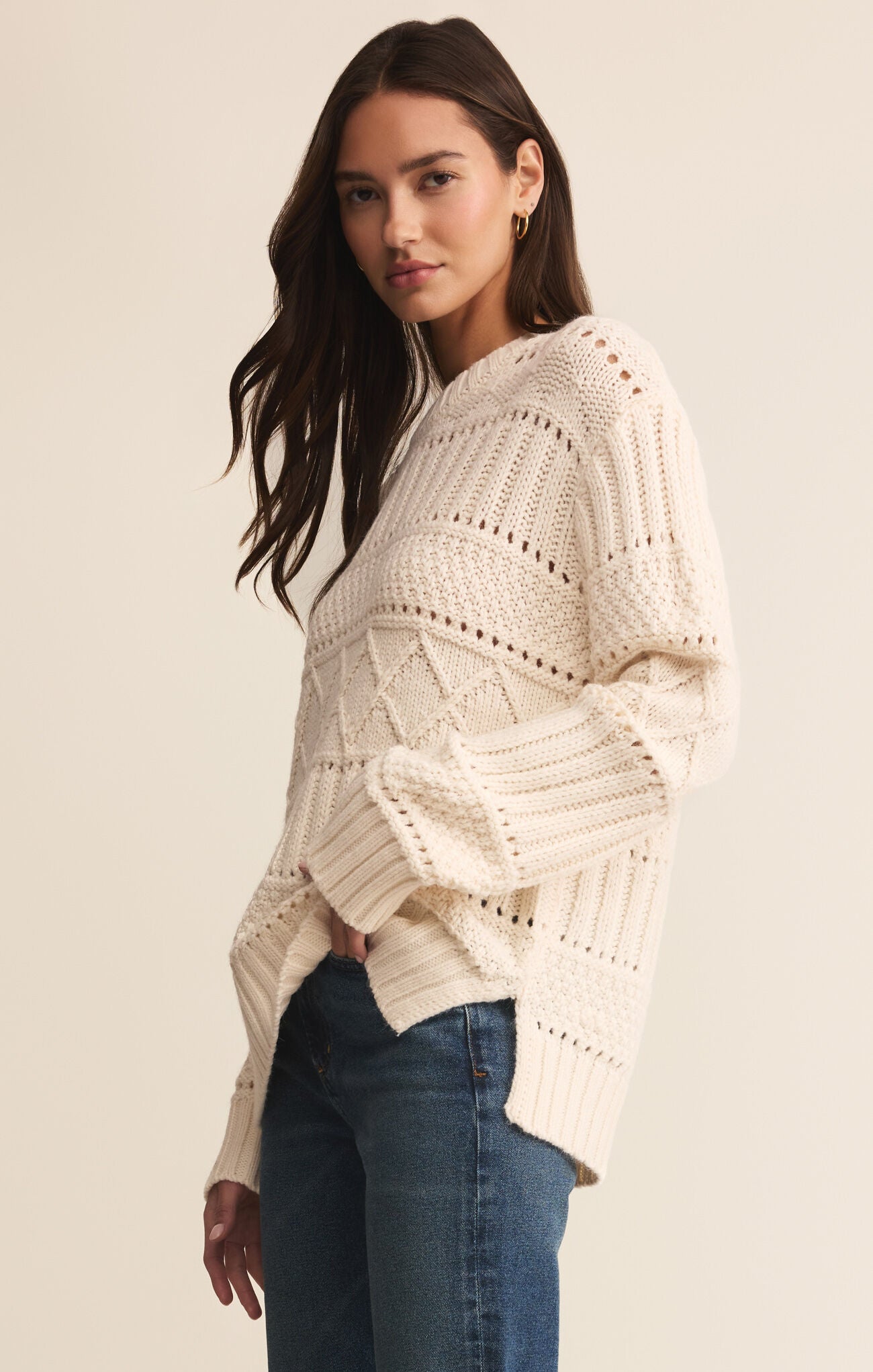 Cento Cable Sweater Warm White