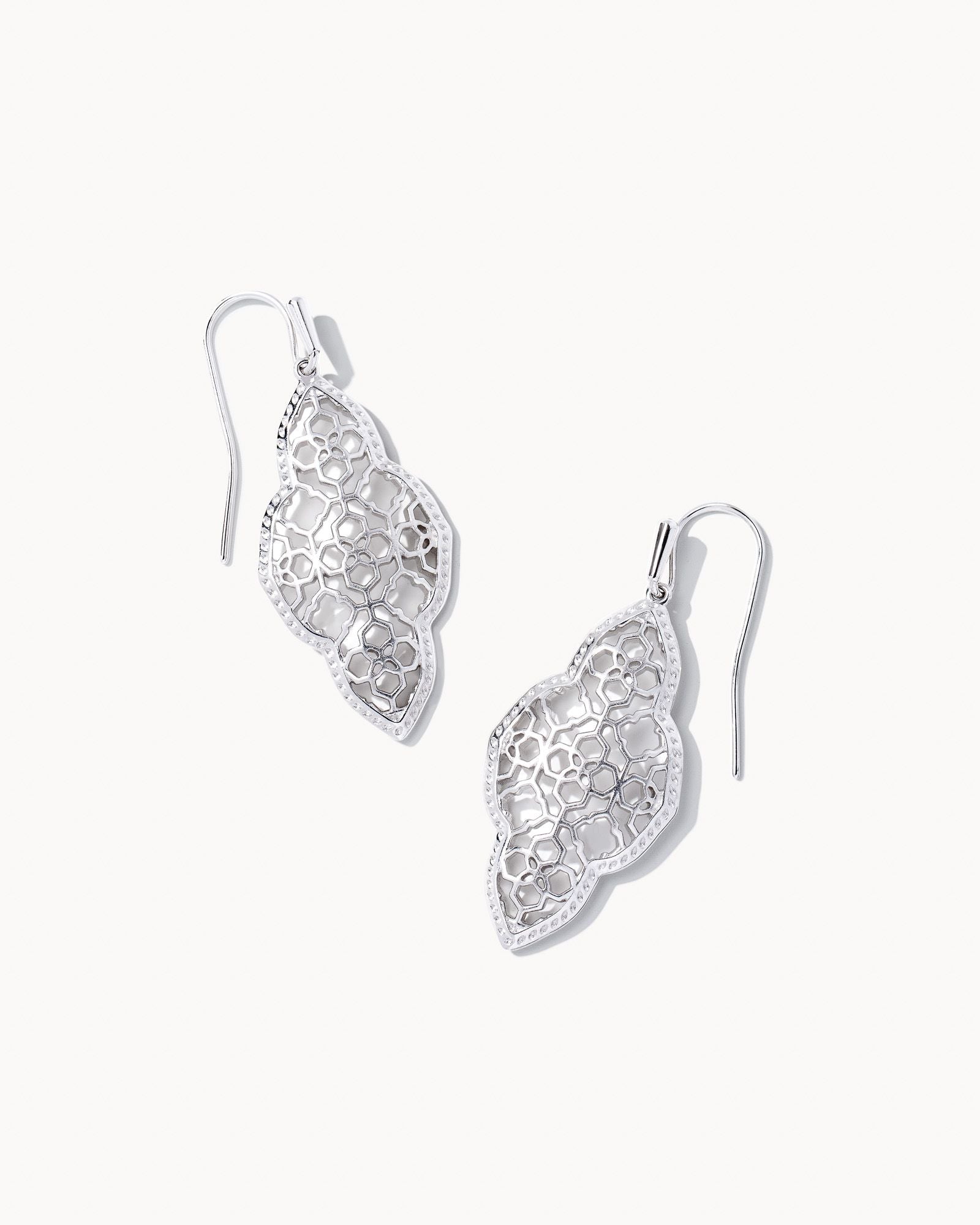 Abbie Drop Earrings Silver Metal