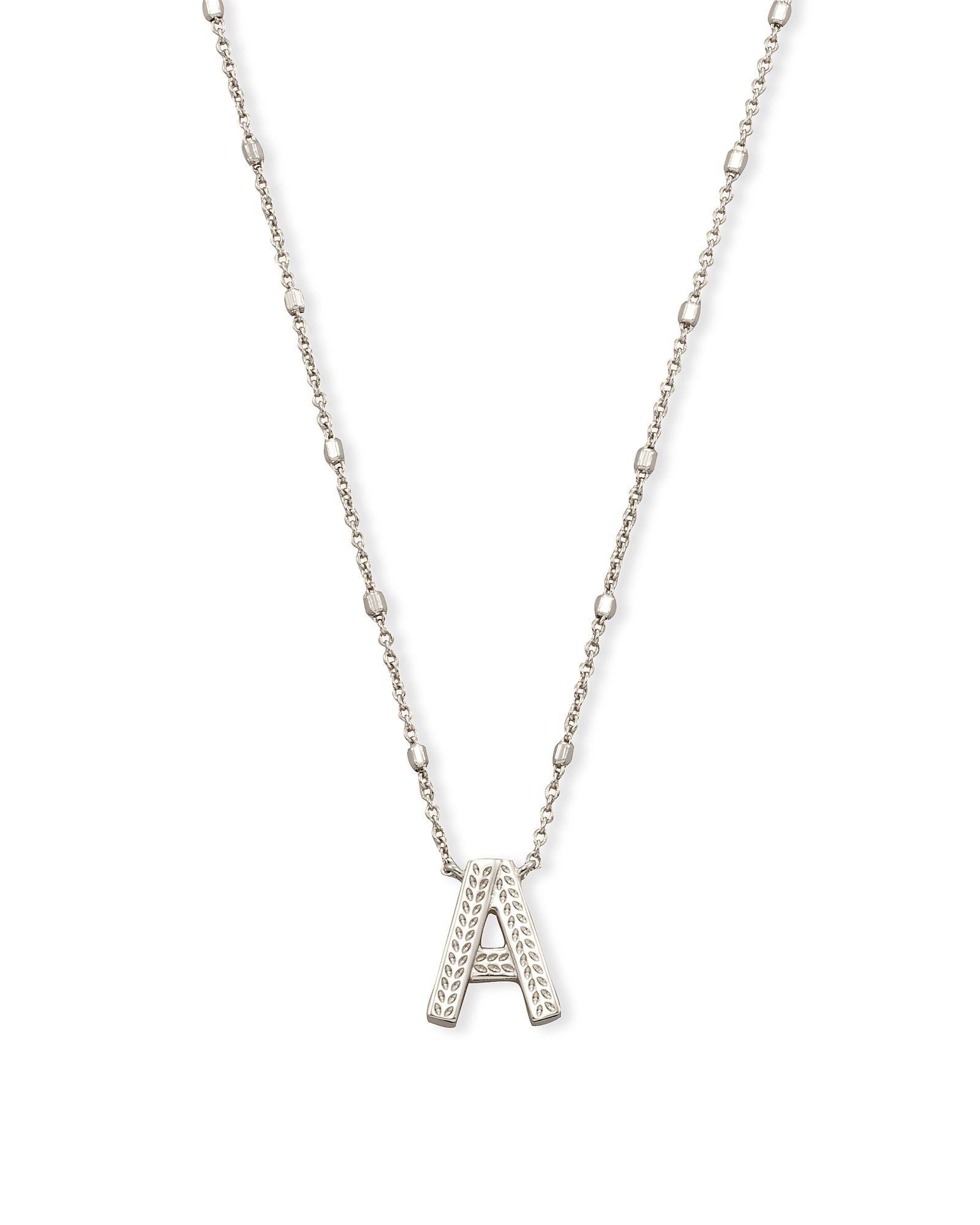 Letter Pendant Necklace in Silver
