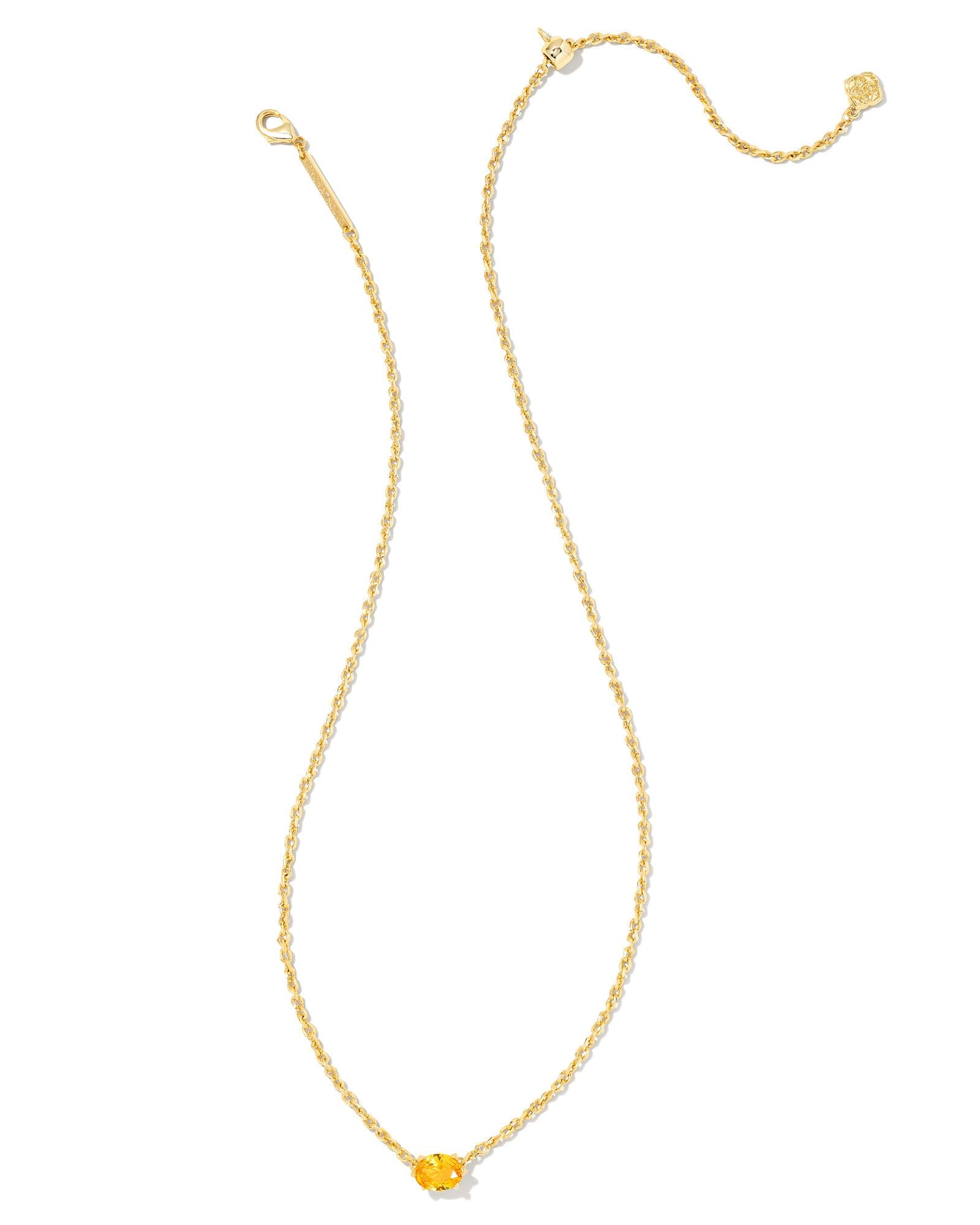 Cailin Golden Yellow Crystal Pendant Necklace