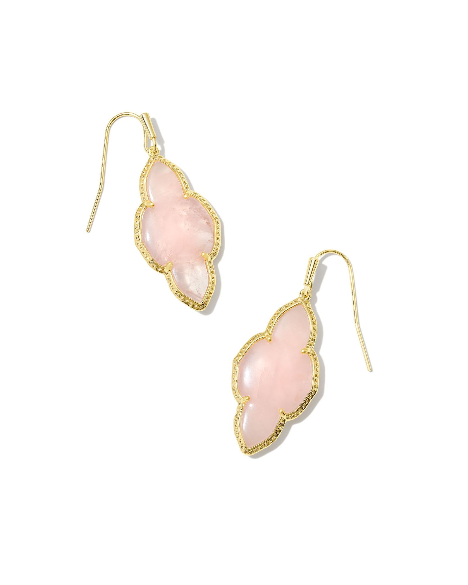 Abbie Drop Earrings Rose Quartz