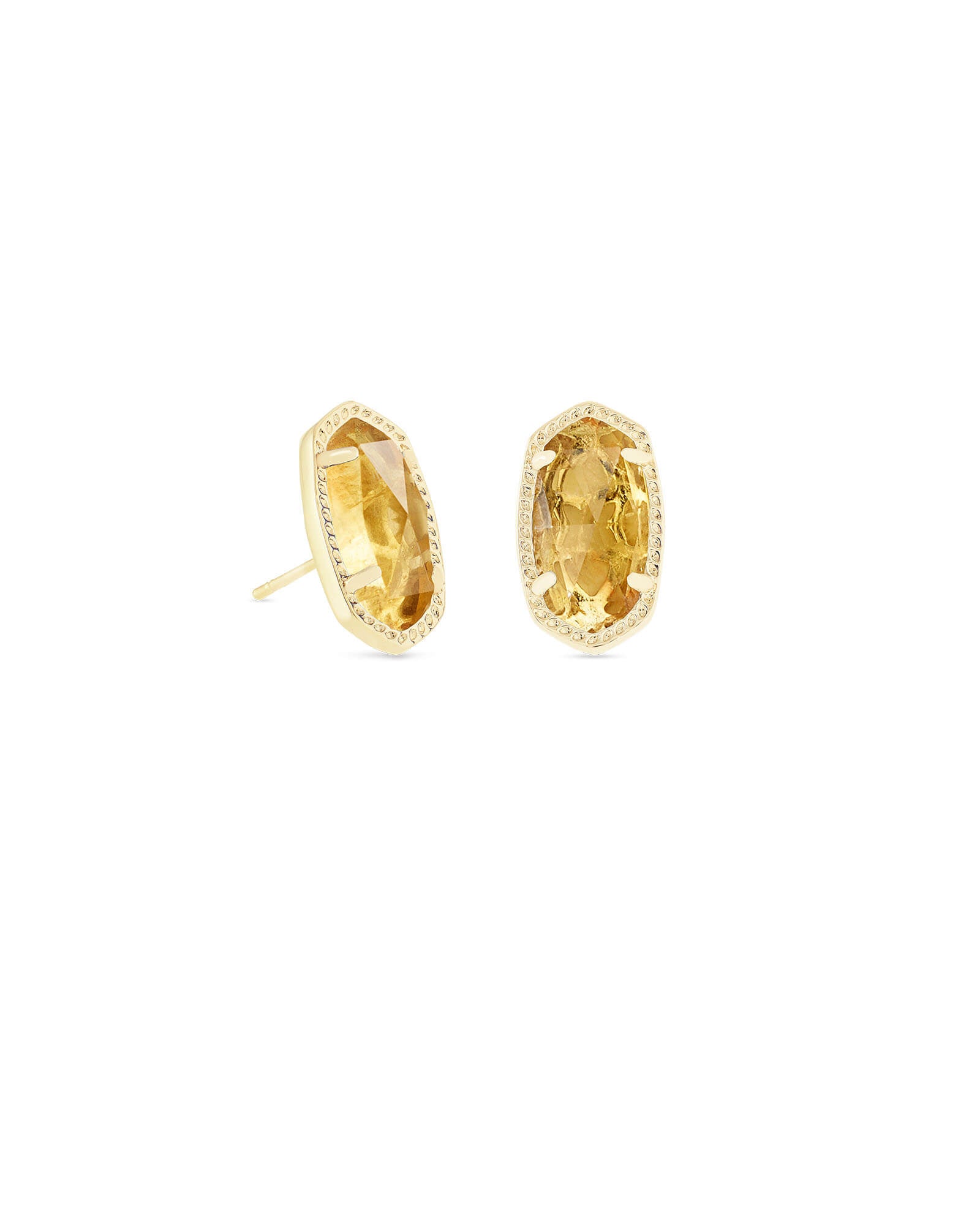 Ellie Stud Earrings Citrine Quartz Gold or Silver