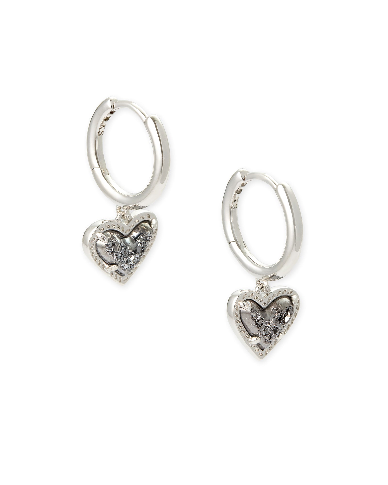 Ari Heart Drusy Huggie Earring More Colors