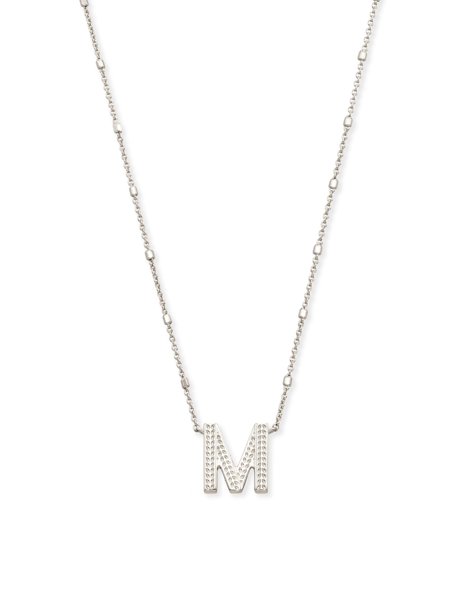 Letter Pendant Necklace in Silver