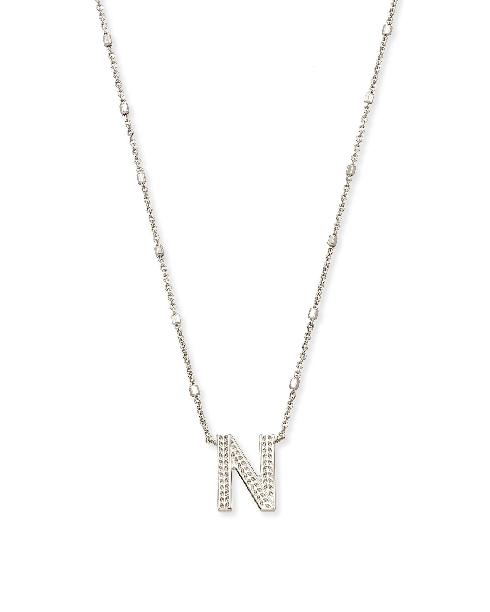 Letter Pendant Necklace in Silver