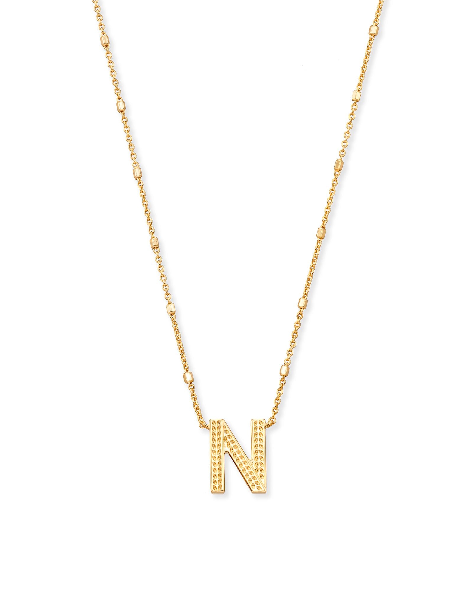 Letter Pendant Necklace in Gold
