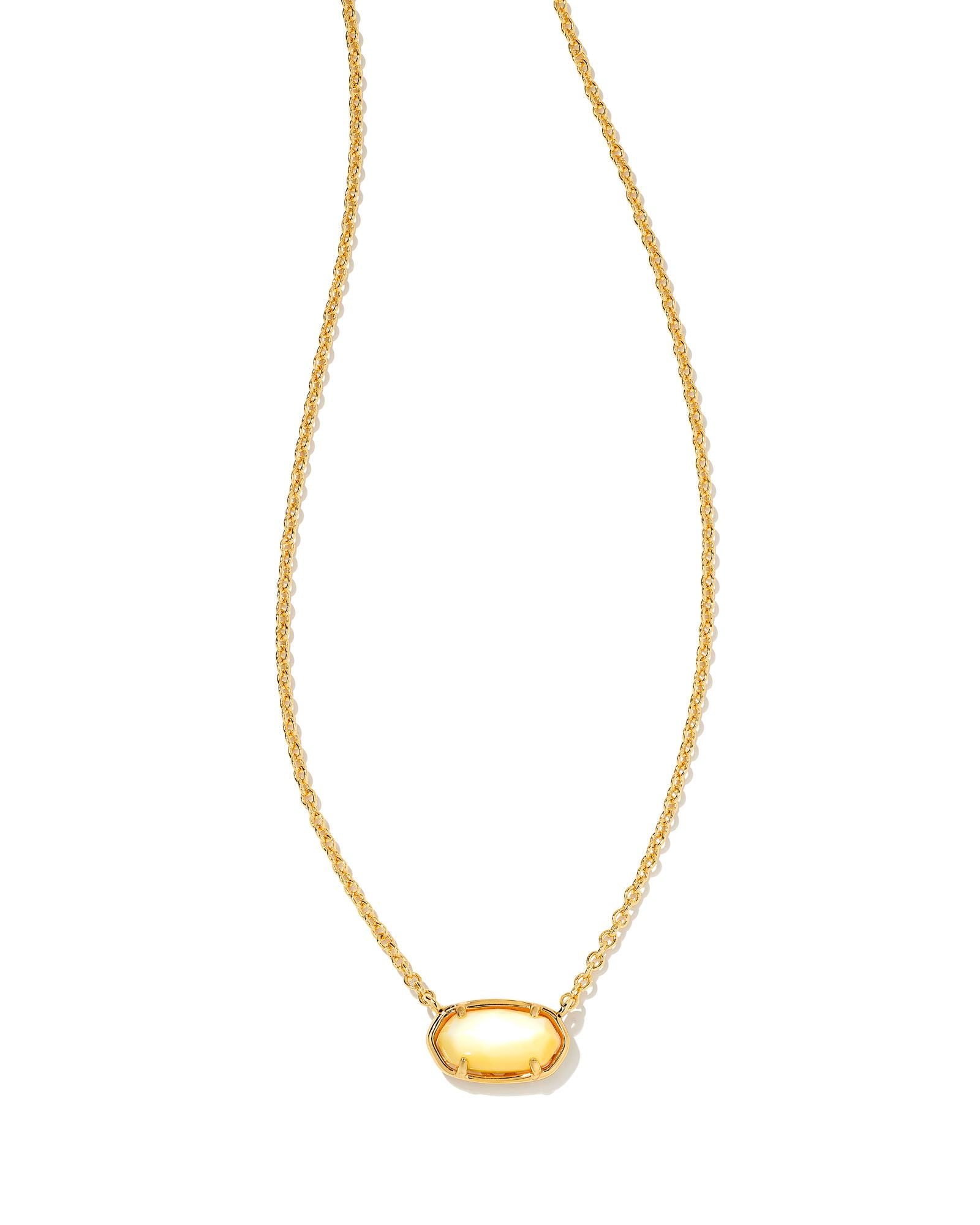 Grayson Short Pendant Necklace Light Yellow MOP