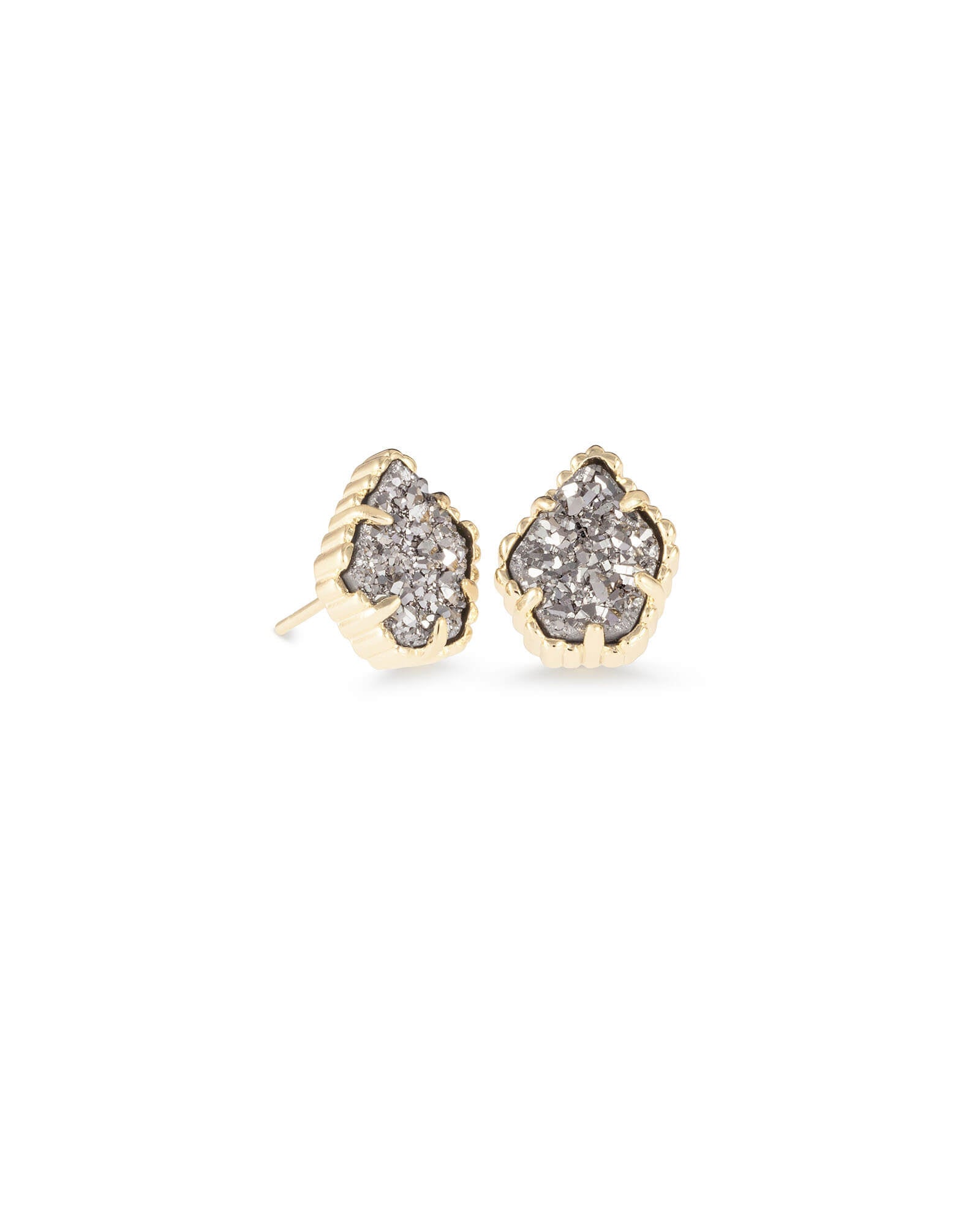 Tessa Earring Platinum Drusy in Gold