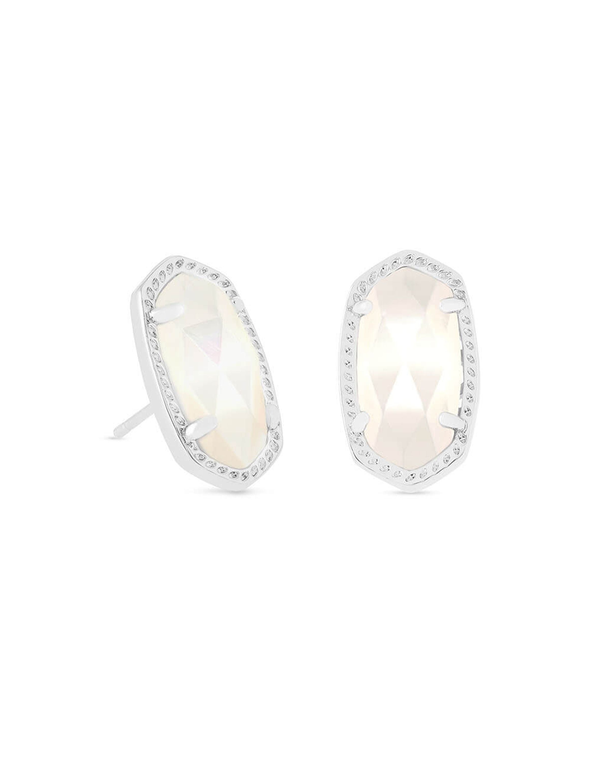 Ellie Stud Earrings Ivory MOP Gold or Silver