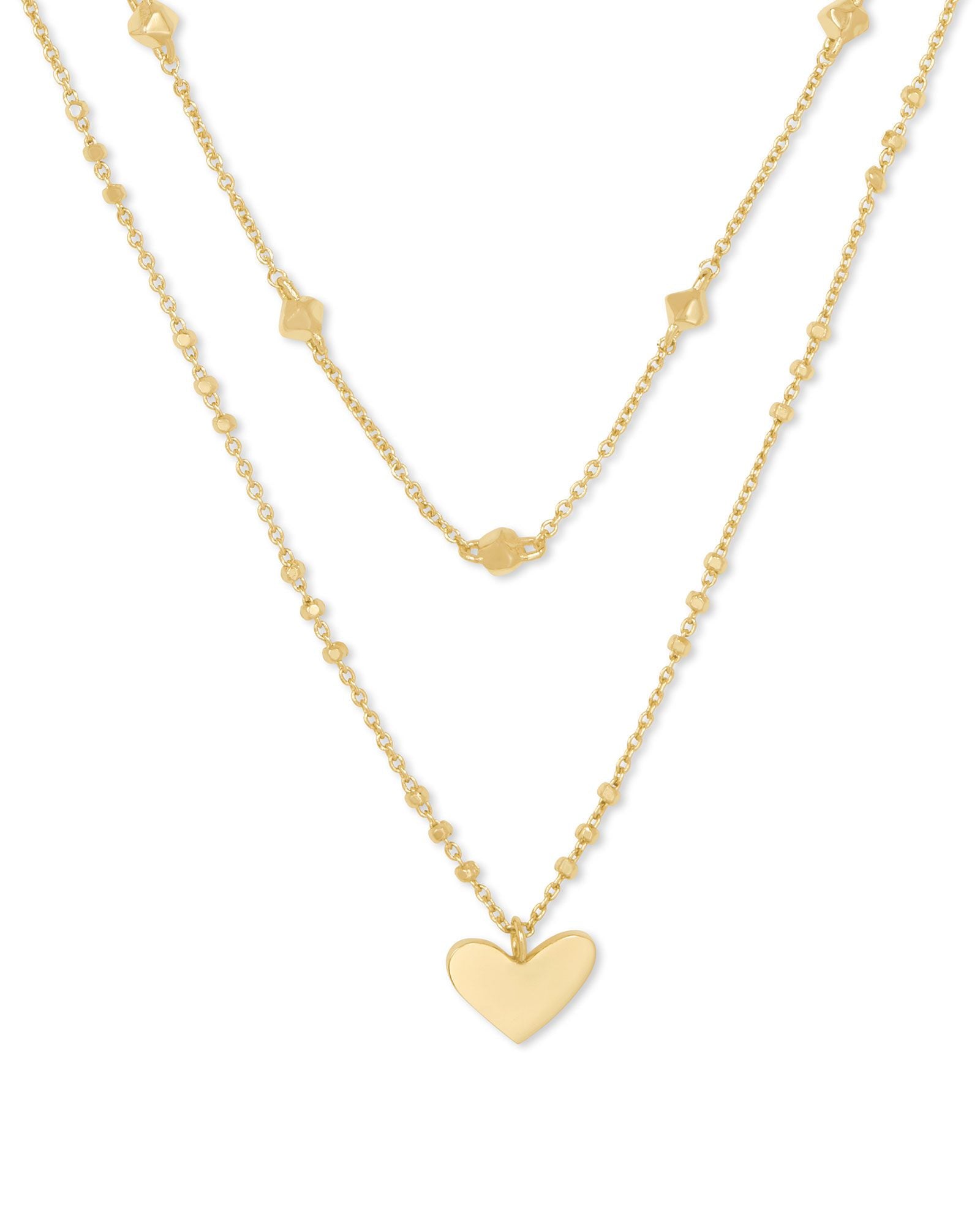 Ari Heart Multi Strand Necklace - more colors