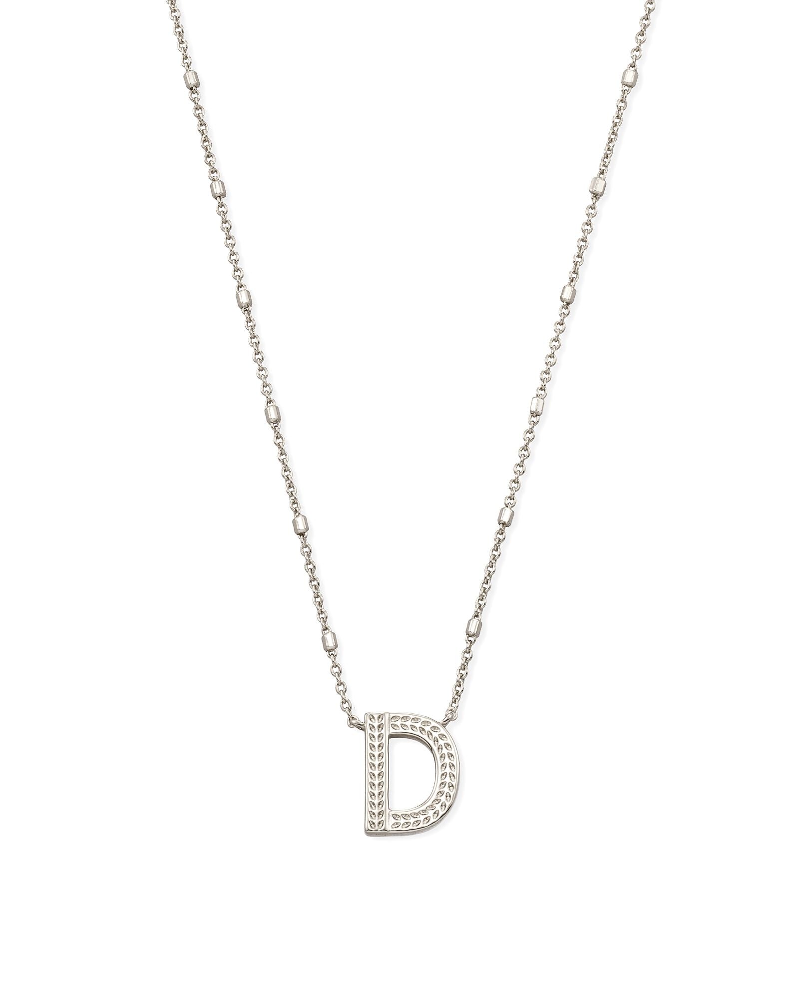 Letter Pendant Necklace in Silver