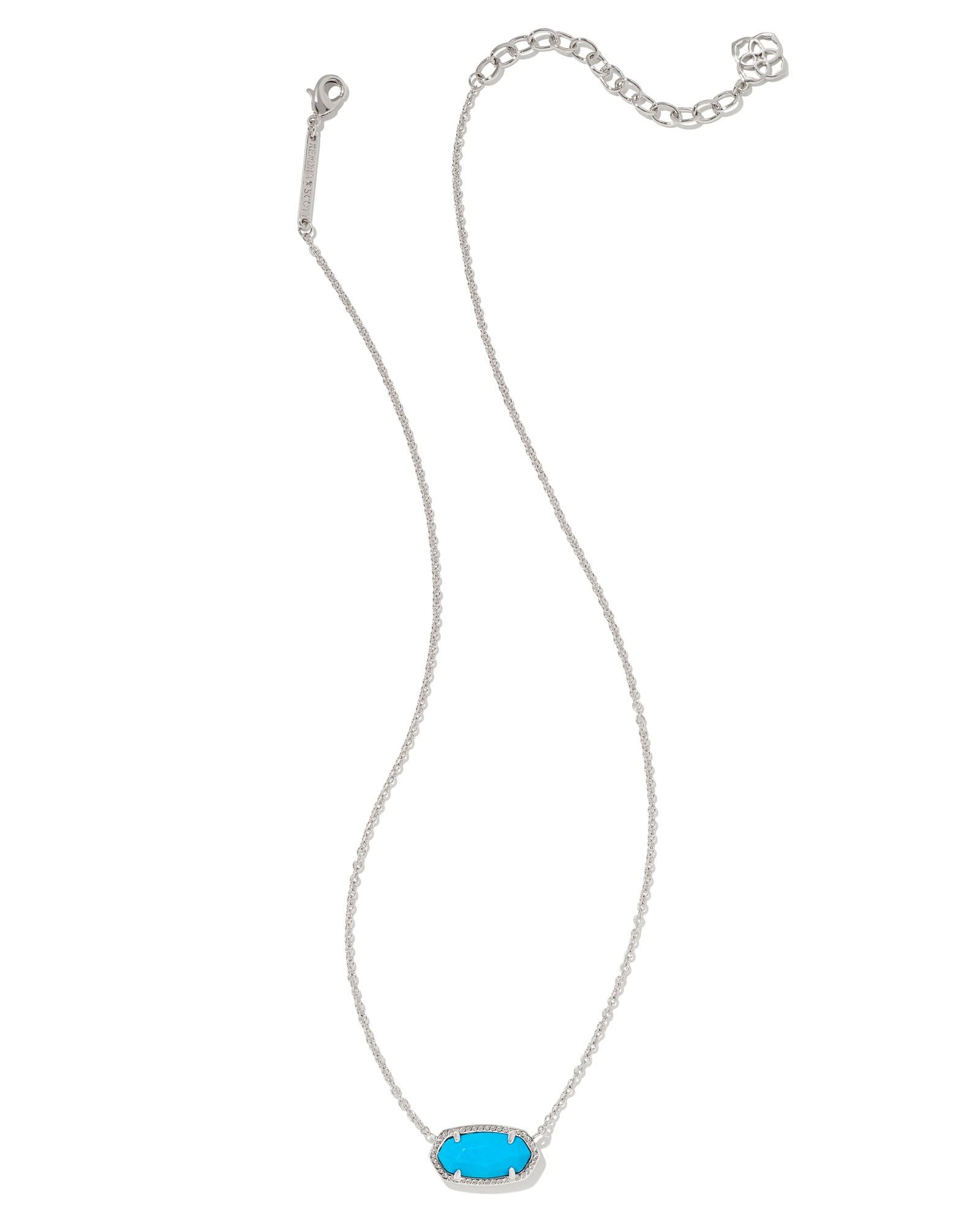 Elisa Silver Pendant Necklace Bright Blue Magnesite