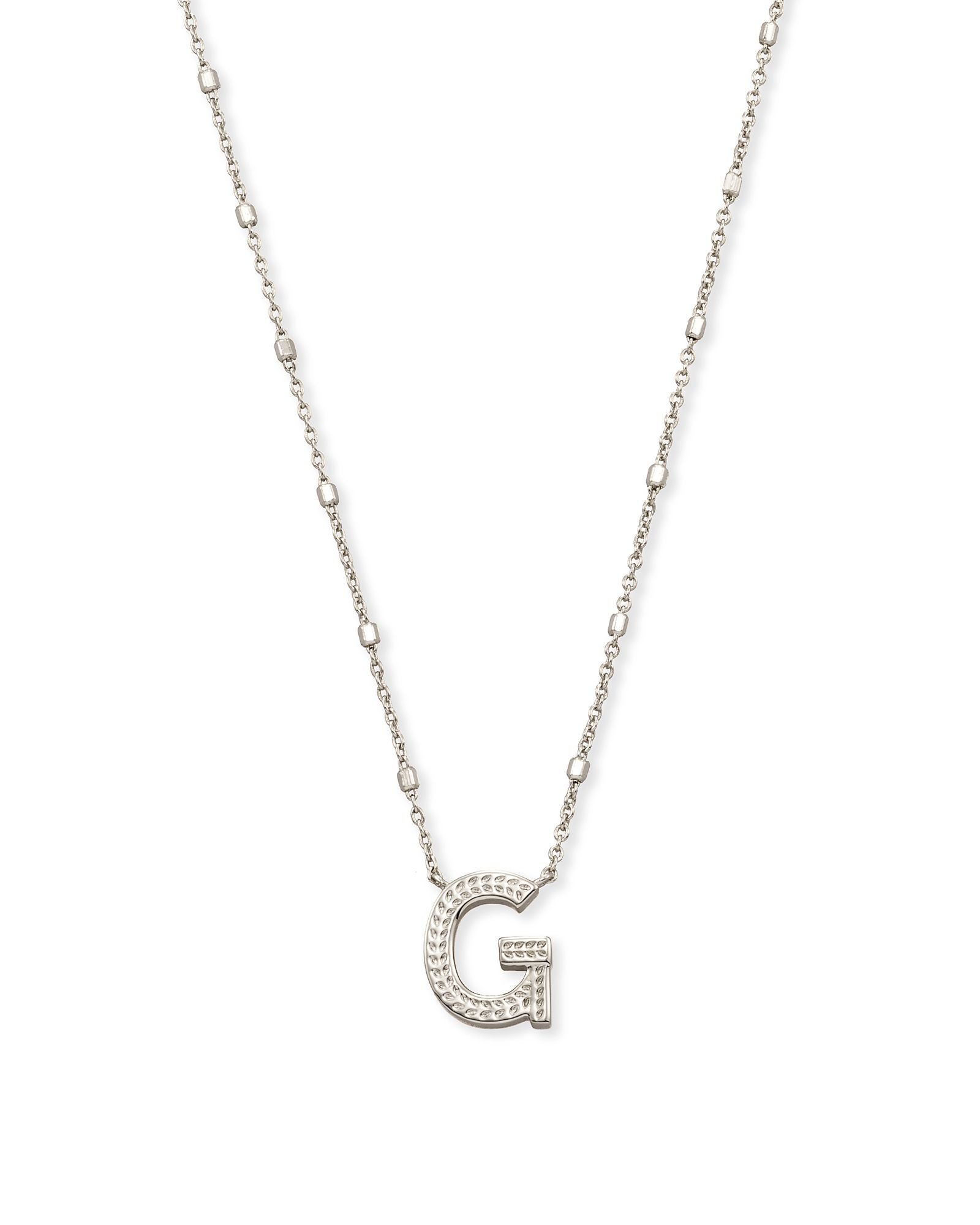 Letter Pendant Necklace in Silver