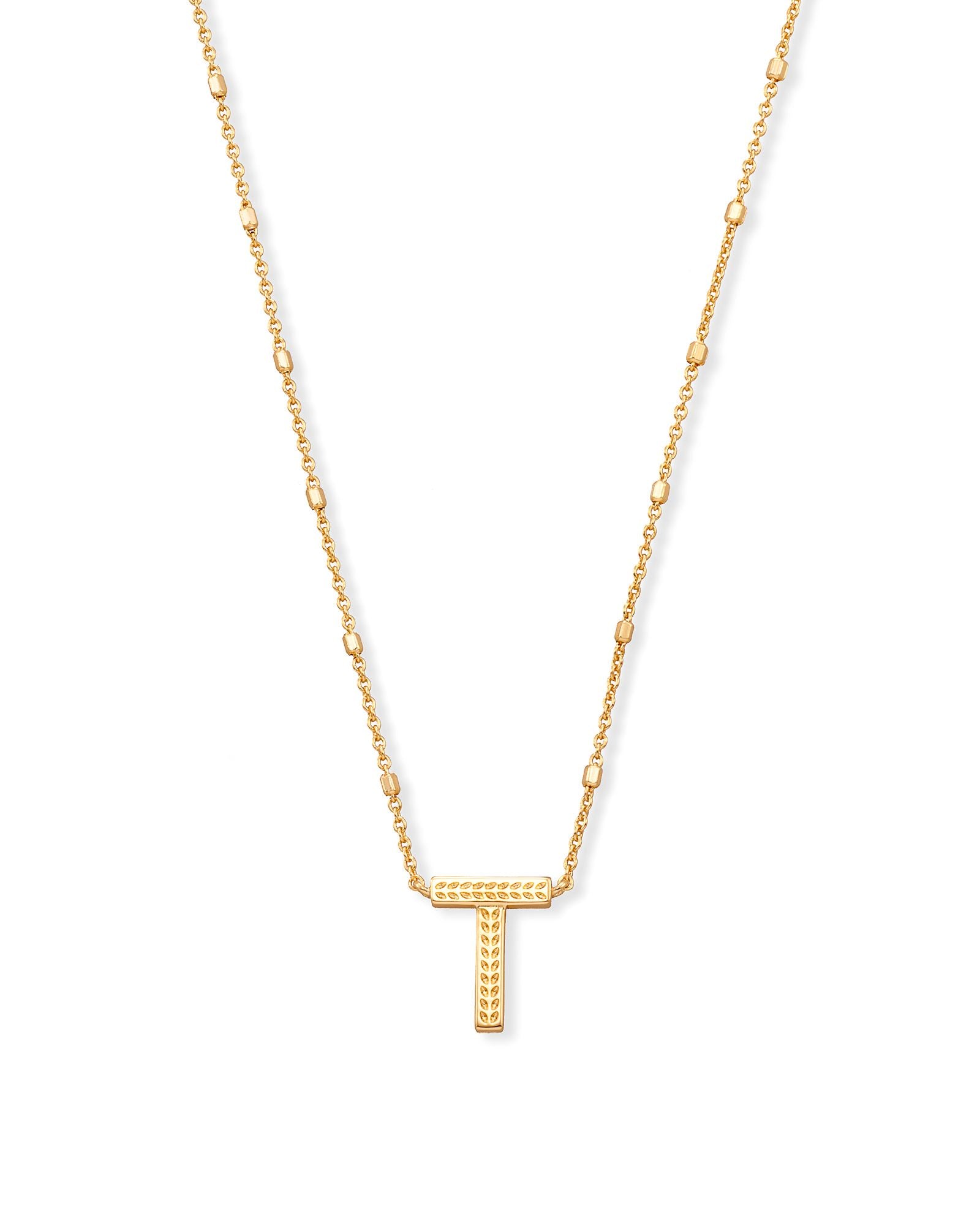 Letter Pendant Necklace in Gold