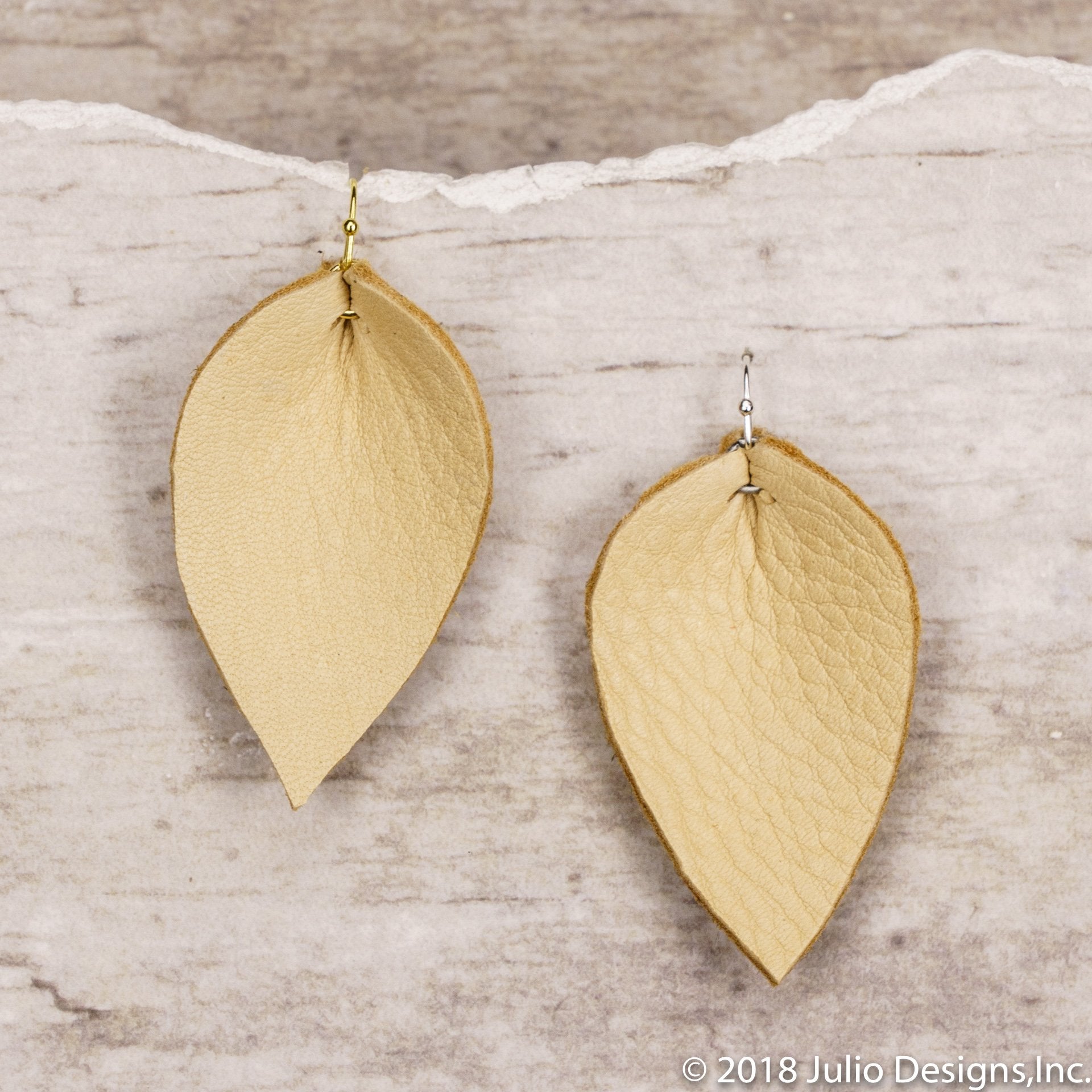 Final Sale Leather Leaf Earrings