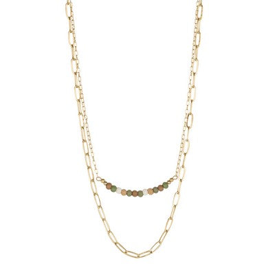 Faith Double Strand Necklace Natural Multi Color