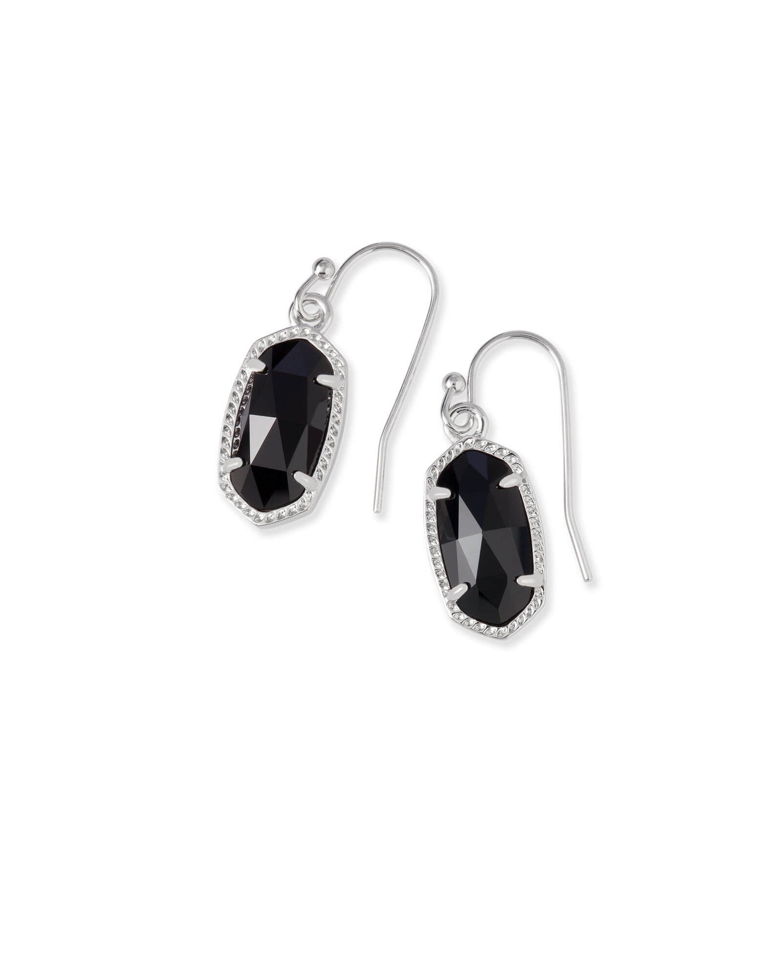 Lee Drop Earrings Black Silver or Gold