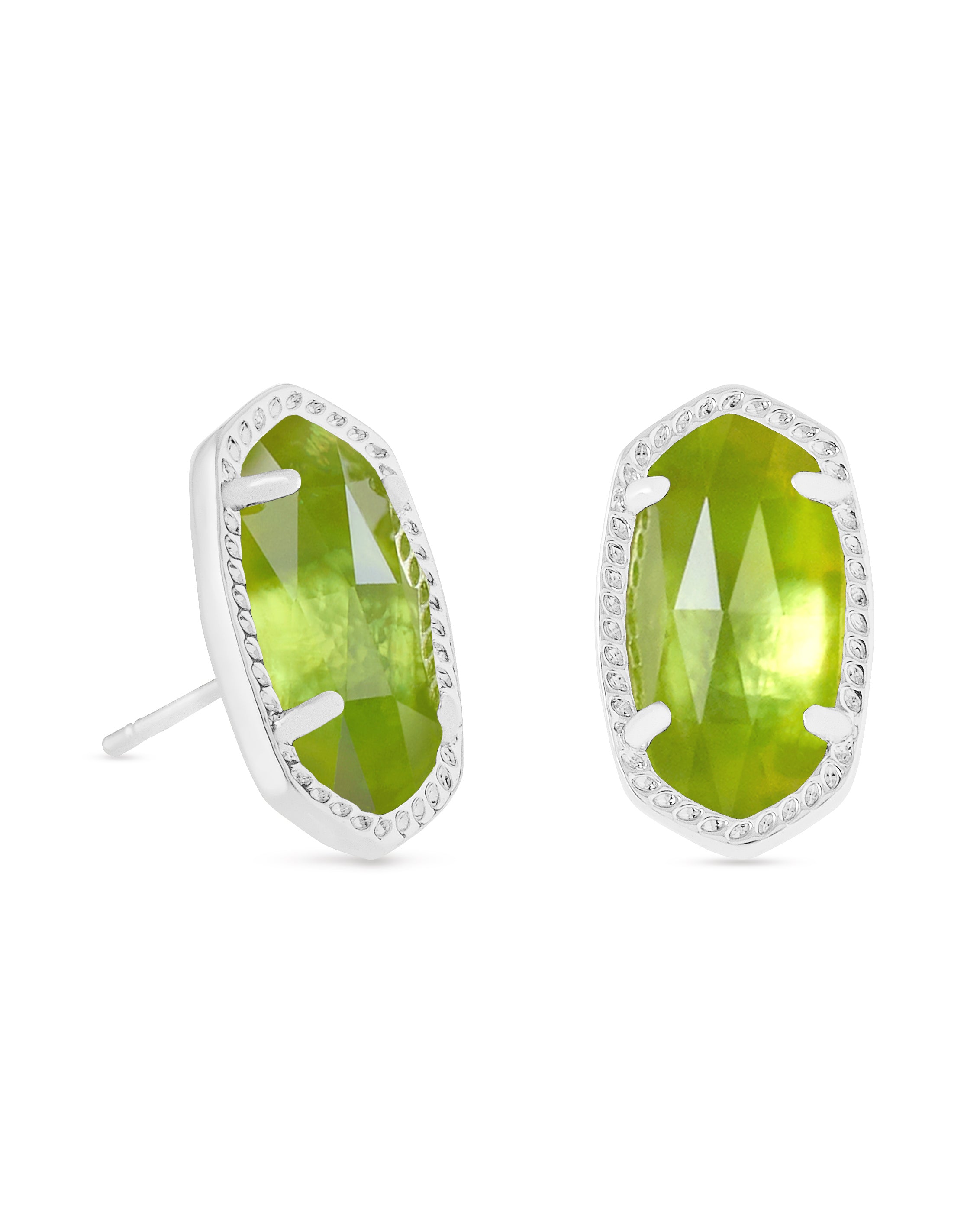 Ellie Stud Earrings Peridot Silver or Gold