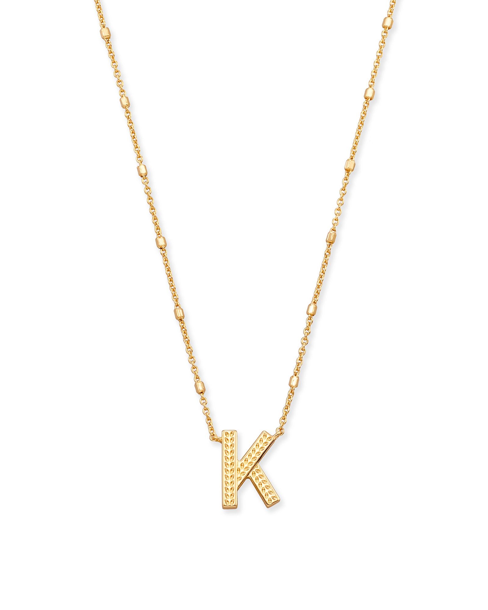 Letter Pendant Necklace in Gold
