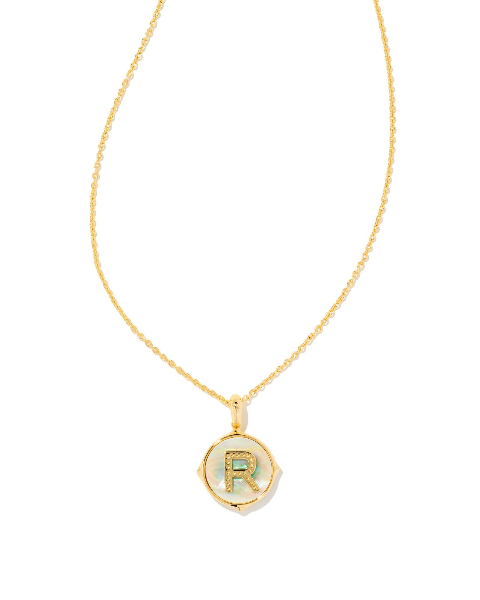 Sale Letter R Disc Pendant Necklace