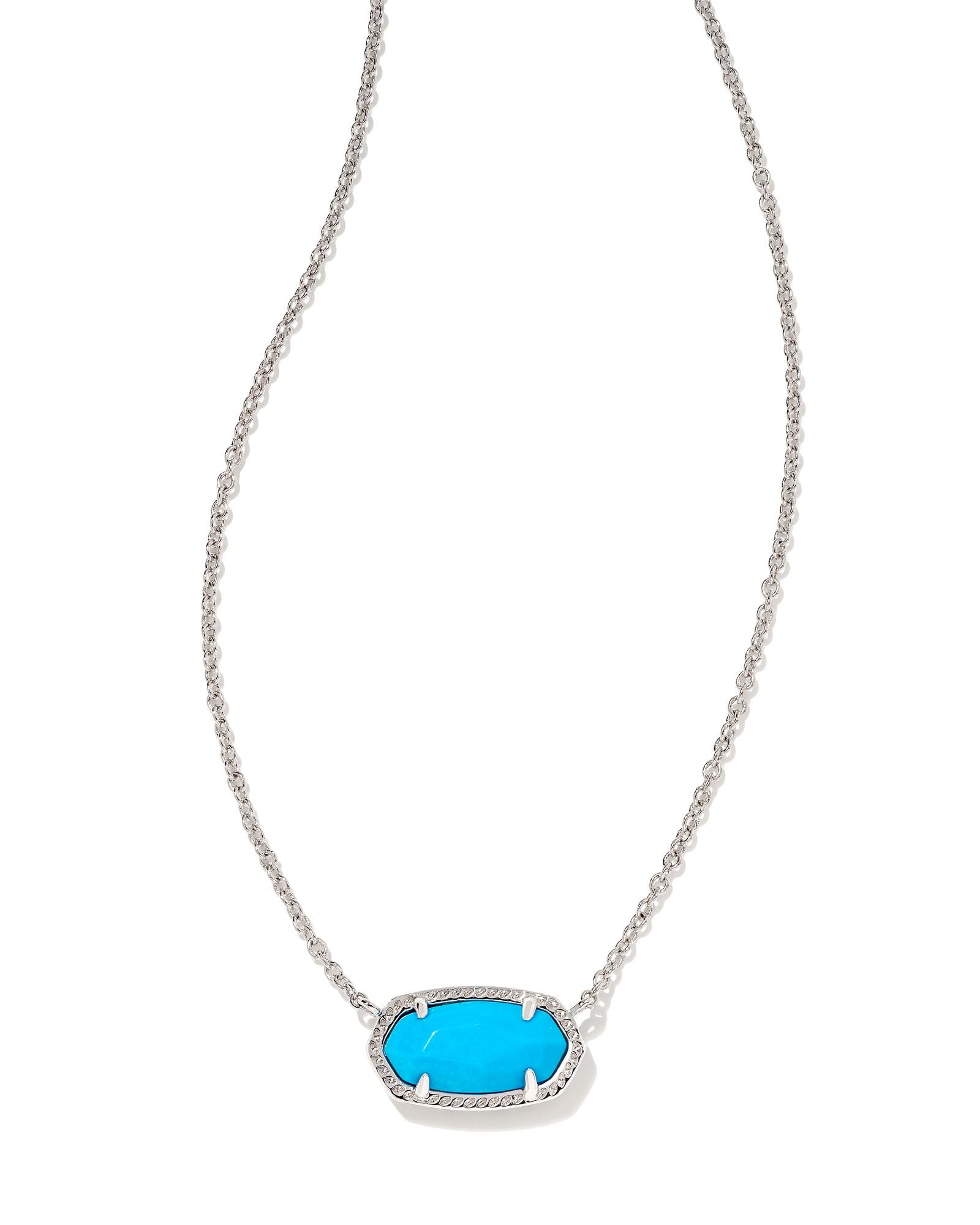 Elisa Silver Pendant Necklace Bright Blue Magnesite