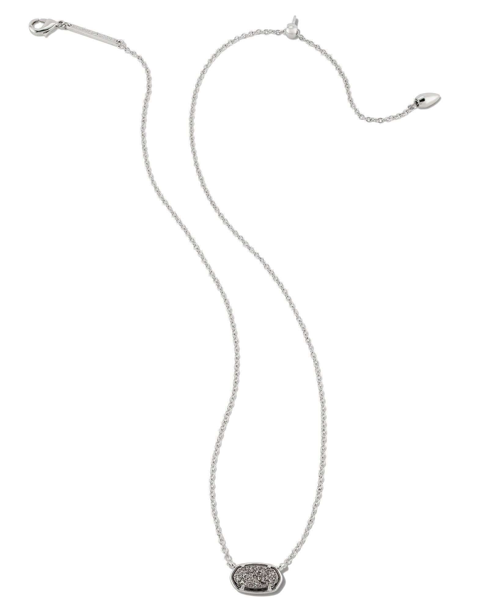 Grayson Drusy Pendant Necklace Platinum or Iridescent