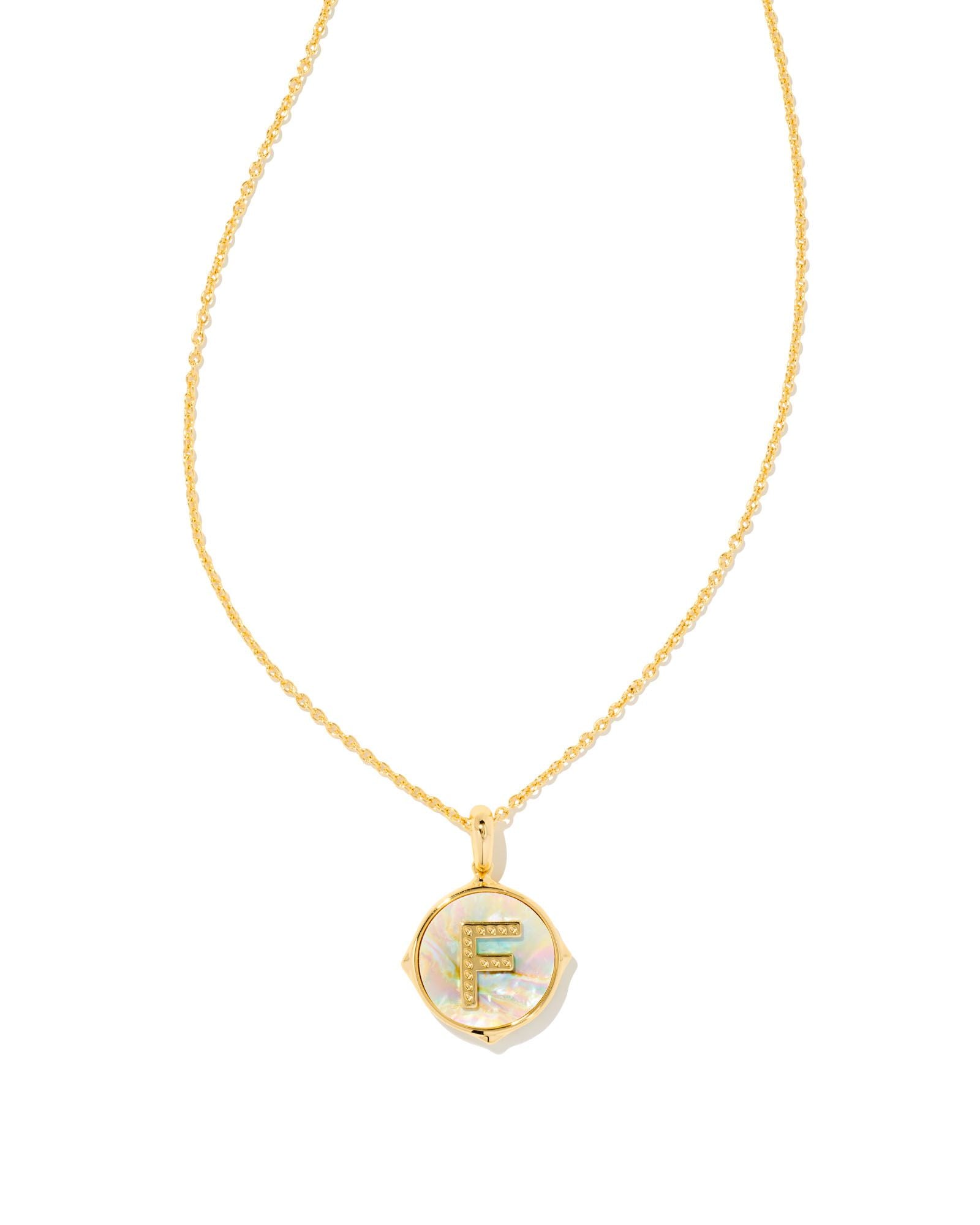 Sale Letter F Disc Pendant Necklace