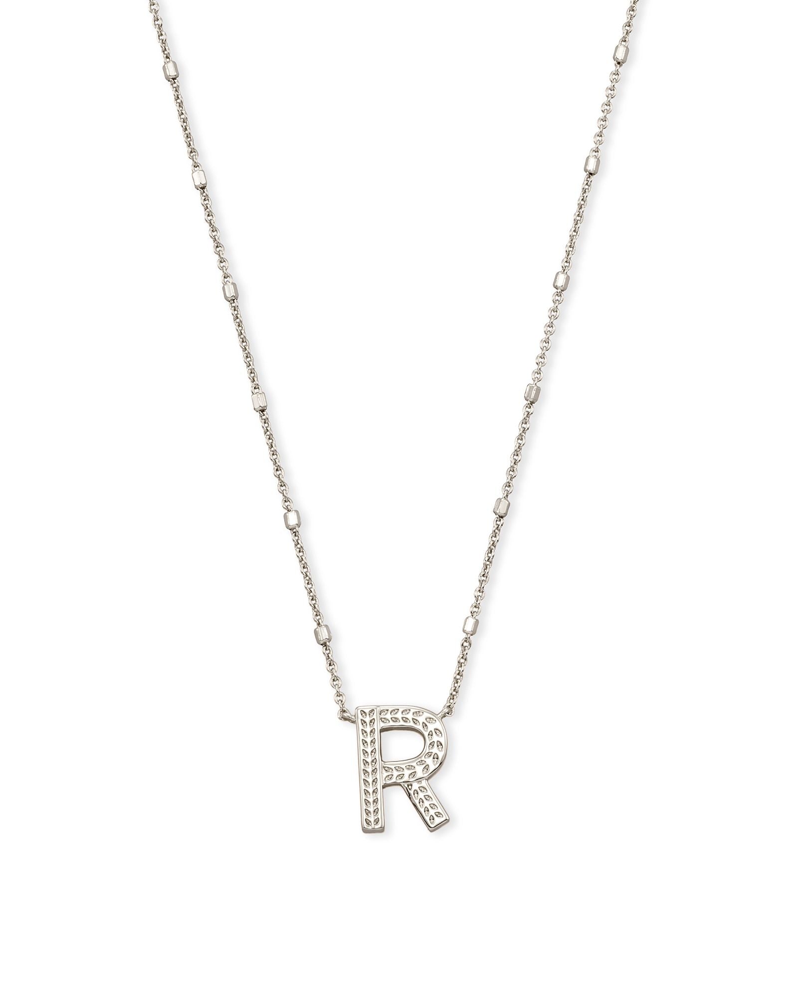 Letter Pendant Necklace in Silver