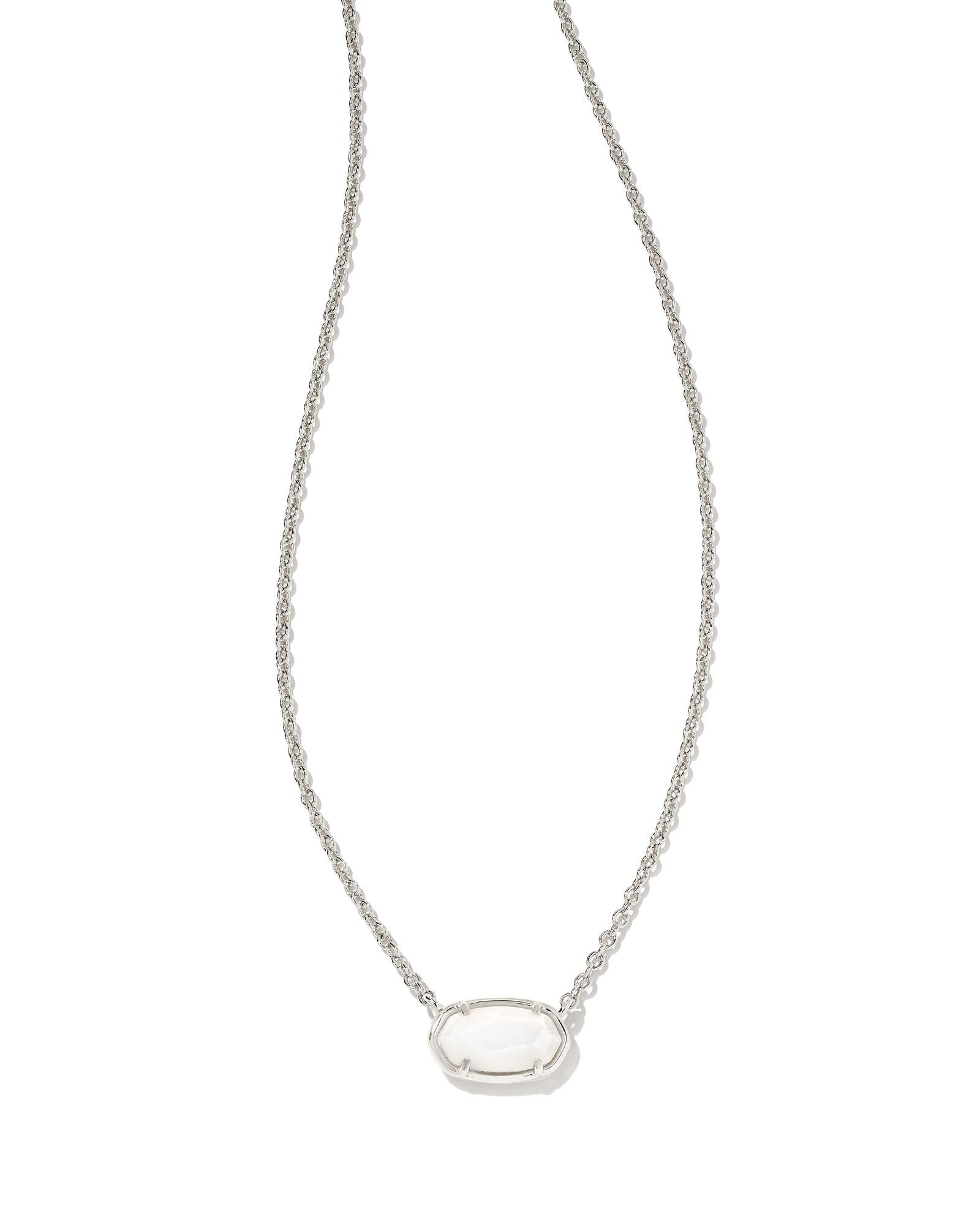 Grayson Short Pendant Necklace White MOP Silver