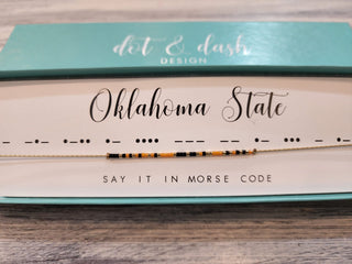 Dot & Dash Jewelry - Necklaces Oklahoma State Dot & Dash Necklace