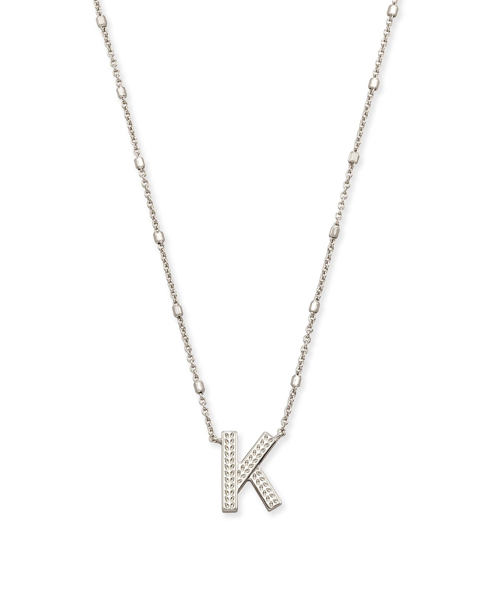 Letter Pendant Necklace in Silver