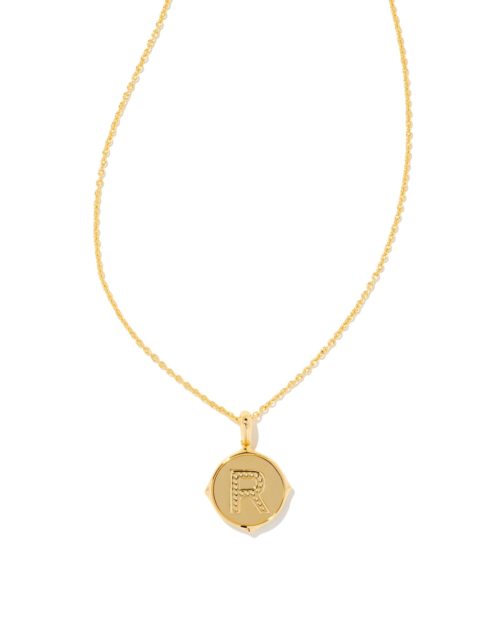 Sale Letter R Disc Pendant Necklace