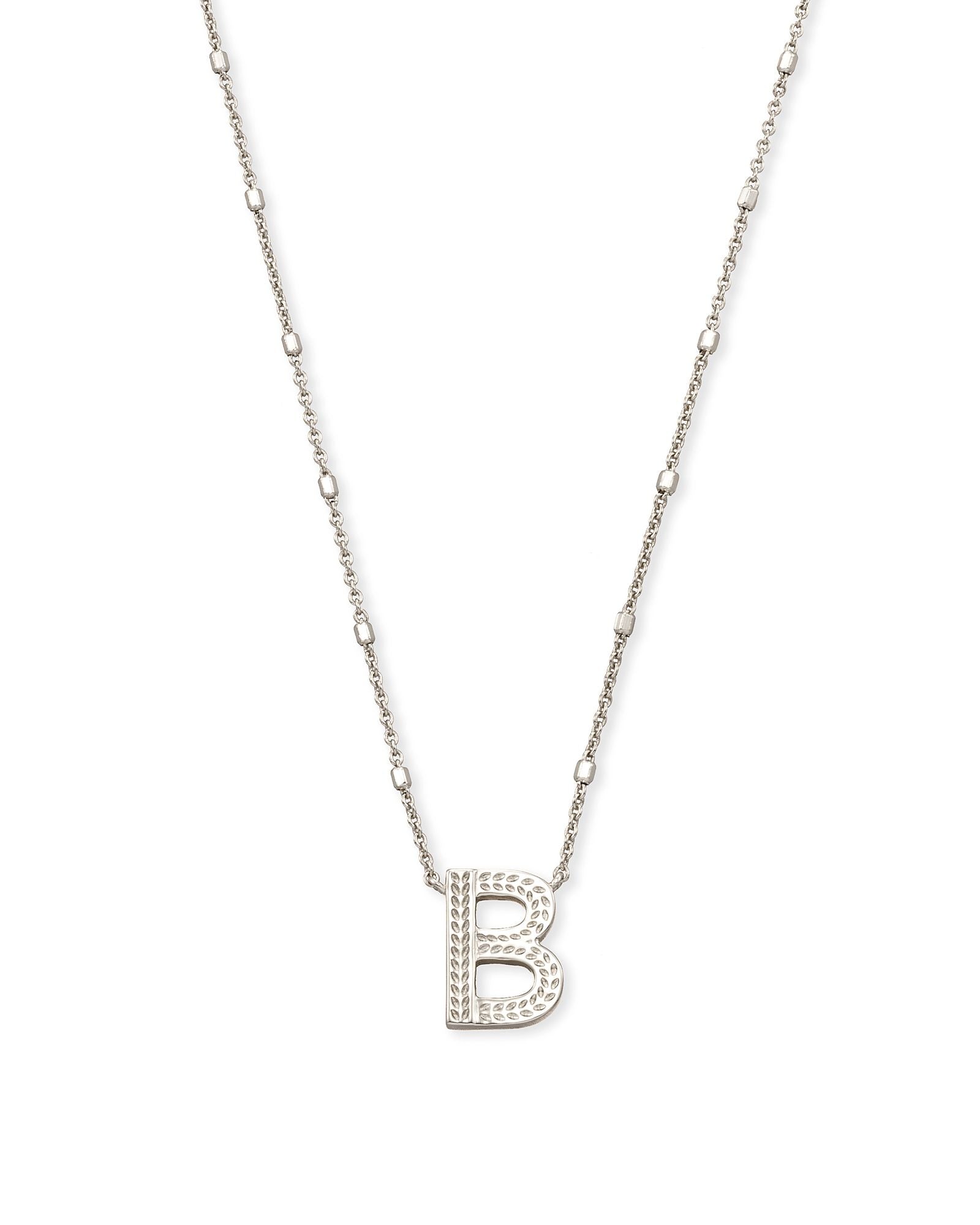 Letter Pendant Necklace in Silver