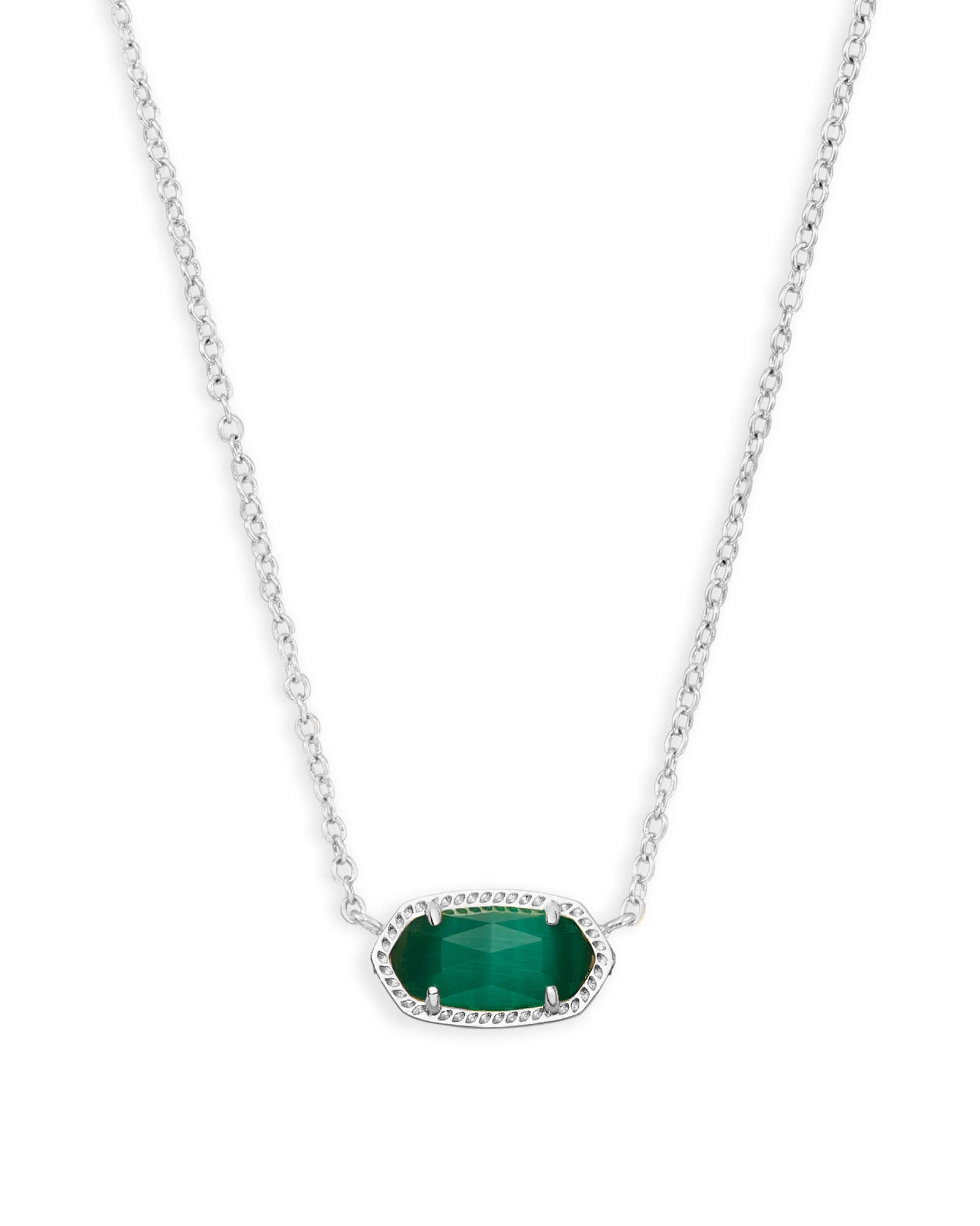 Elisa Pendant Necklace Emerald Silver or Gold