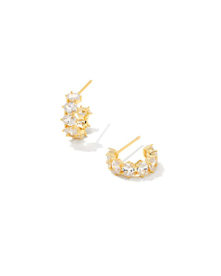 Kendra Scott Jewelry - Earrings Gold Cailin White Crystal Huggie Earrings Gold or Silver
