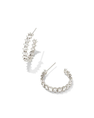 Kendra Scott Jewelry - Earrings Silver Cailin White Crystal Hoop Earrings Gold or Silver
